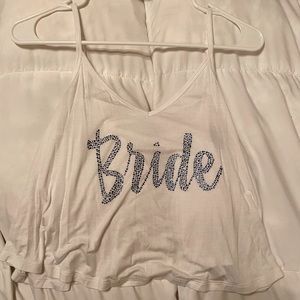 Bride crop top- tank top